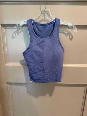 Lululemon ebb to street cropped tank - blue